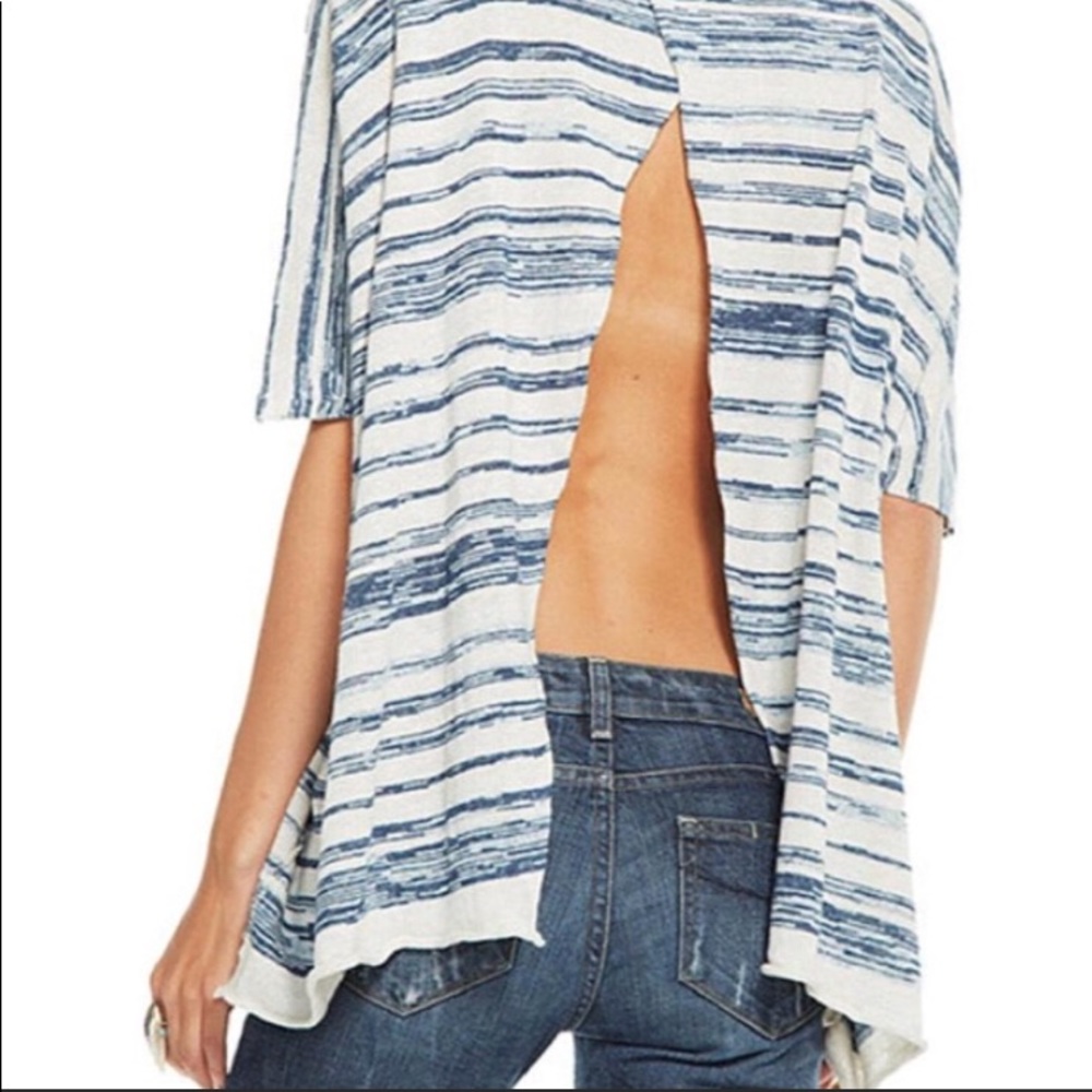 Chaser open back striped top 100 linen